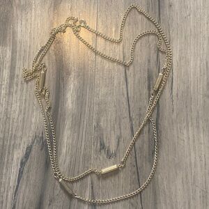 Long 24” gold tone necklace